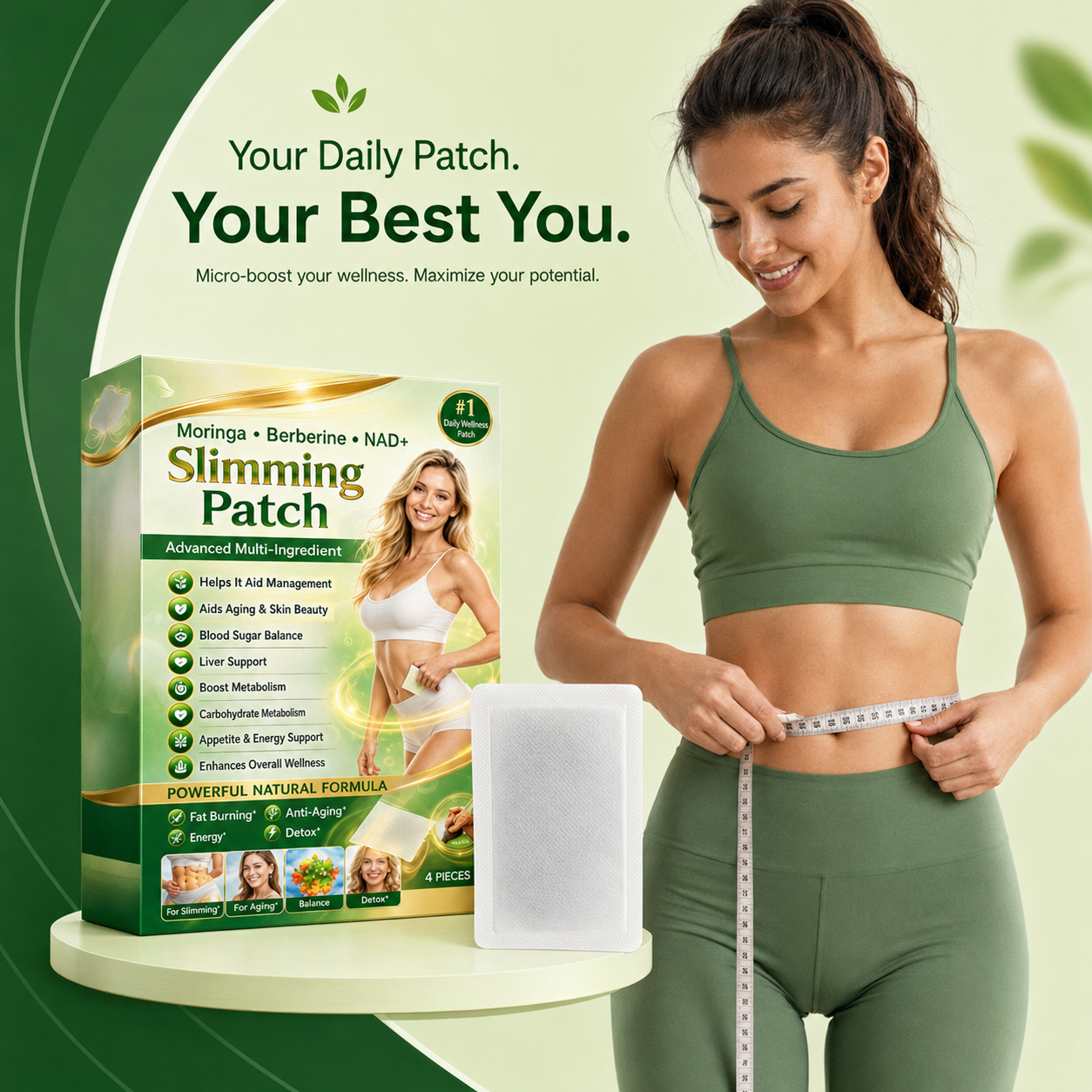Moringa, Berberine & NAD+ Wellness Patch – Daily Body Care Support