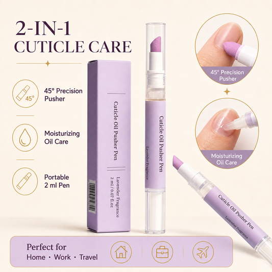 💅 2-in-1 Cuticle Oil Pusher Pen – Precision Nail Care Tool with Moisturizing Oil for Soft, Polished Cuticles
