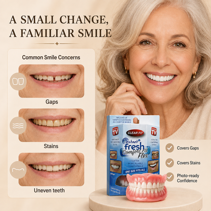 Comfort‑Fit Flexible Cosmetic Teeth for Senior Women