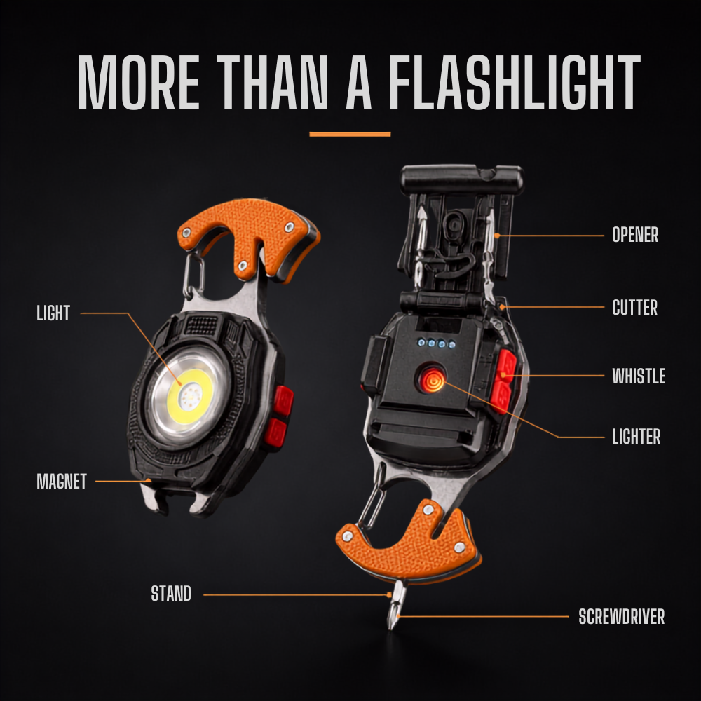 8-in-1 Multifunctional Keychain Flashlight