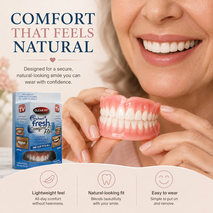 Comfort‑Fit Flexible Cosmetic Teeth for Senior Women