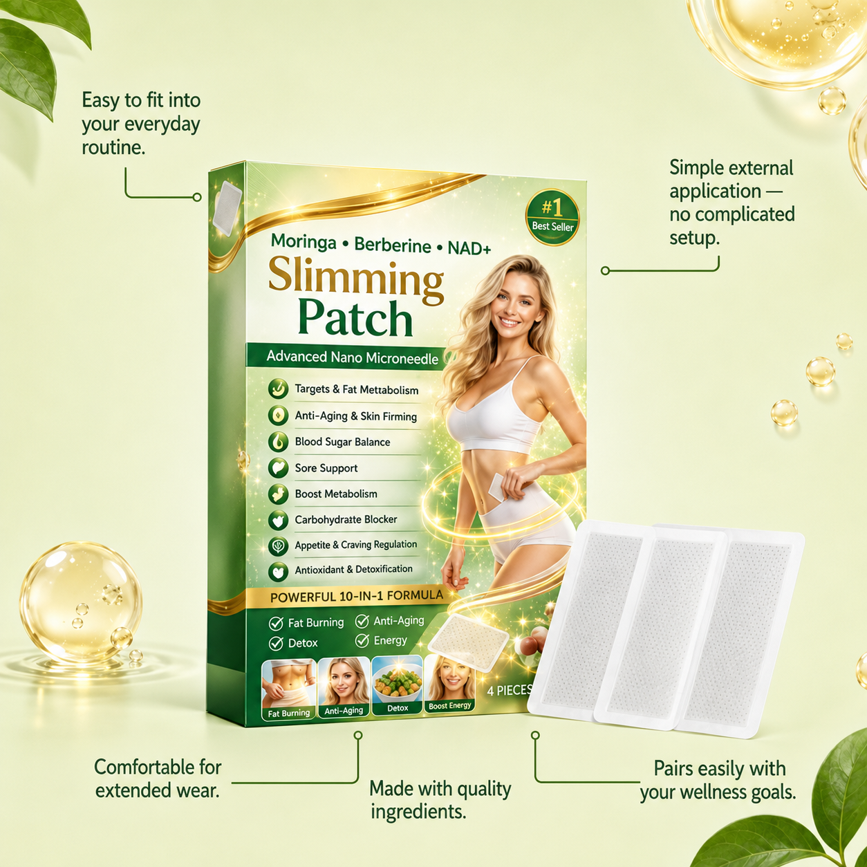 Moringa, Berberine & NAD+ Wellness Patch – Daily Body Care Support